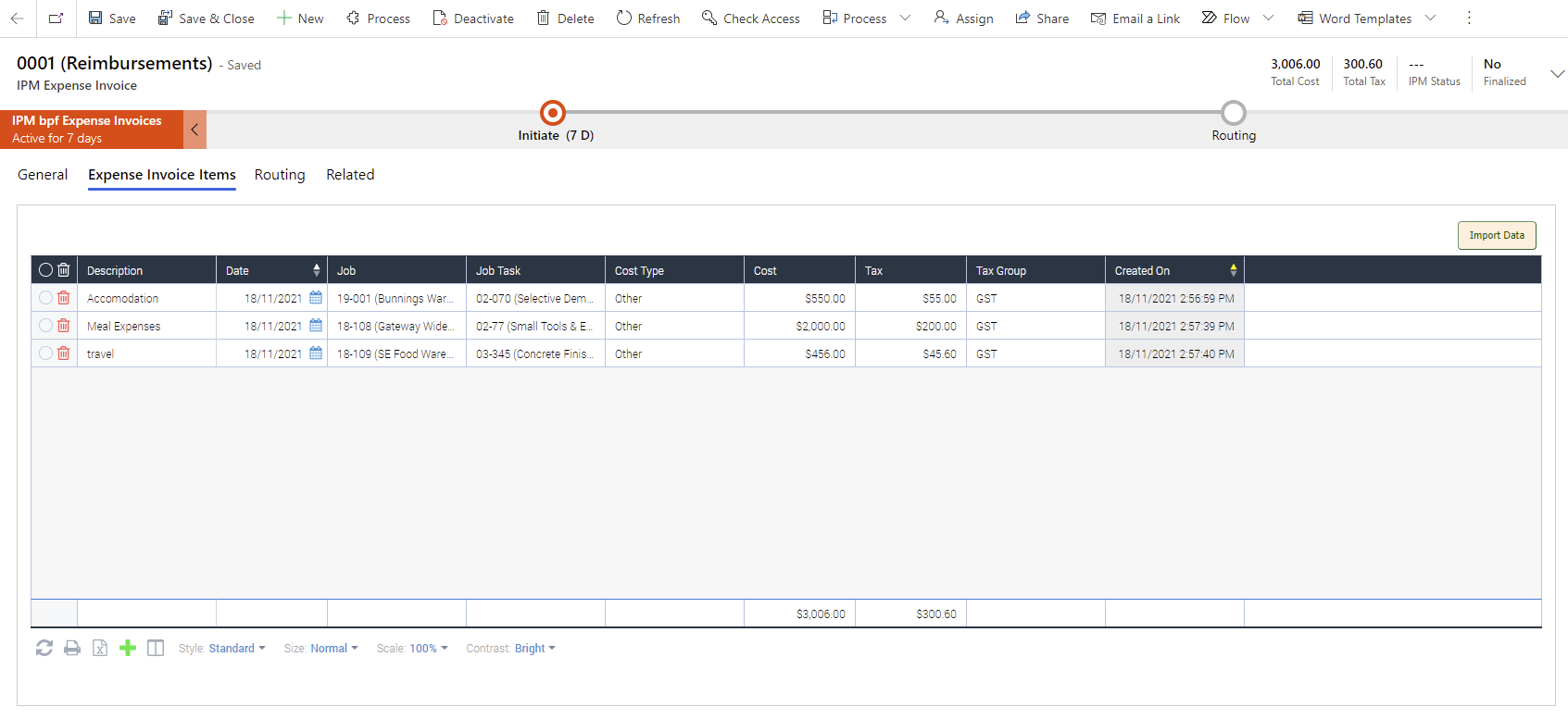 Expense Invoices